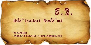 Bölcskei Noémi névjegykártya